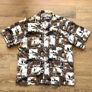 O’Neill Button Down Shirt Fun Tropical Pattern